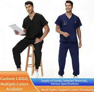Conjunto de Uniformes Médicos de Manga Corta para Hombre: Parte Superior Ligera y Transpirable con Cuello en V y Pantalones para Dentistas, Cirujanos, Uniformes de Clínica - Product Image 4