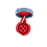 Prise électrique industrielle femelle HFE HFN-2242 ROUGE 3P+E 380V 32A IP67 CE