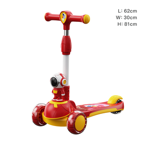 Patinete Infantil con Marco Metálico de 3 Ruedas, Antideslizante, con Amortiguación, Diseño de Cabeza de Dibujos Animados, Música y Luces, para Niños de 3 a 6 Años, para Exteriores - Product Image 2