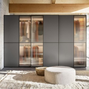 Armoire <span class=keywords><strong>sur</strong></span> <span class=keywords><strong>mesure</strong></span> en bois moderne pour toute la maison, avec portes battantes de chambre, rangement d'angle, zone de suspension du sol au plafond et <span class=keywords><strong>porte</strong></span> coulissante - Product Image 6