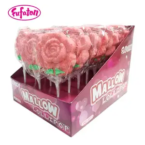 Non-industrial and Natural color and flavor NAFNAC lovely Cartoon Marshmallow lollipop candy