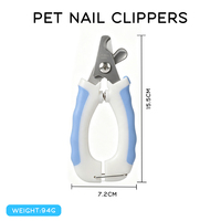 Juego de Cortauñas Portátil Ecológico de TPR y Acero Inoxidable con Lima para Perros, Gatos y Animales Pequeños, Herramienta Profesional de Aseo