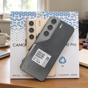 หน้าจอโค้งทรงสวย CAMON40Pro ความจุ 512GB แรม 24GB รองรับ 5G ระบบปฏิบัติการ Android 15 Octa Core จอแสดงผล AMOLED สแกนลายนิ้วมือ สีทองดำ - Product Image 3