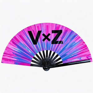 Abanico Plegable Personalizado de Papel Kraft con Forro de Bambú para Decoración de Bodas y Fiestas de Verano - Product Image 5