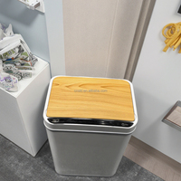 Poubelle rectangulaire en acier inoxydable avec capteur, 30 L (8 gallons), avec couvercle, pour la maison, la cuisine, le bureau – Meilleure vente en Europe