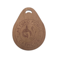 Porte-clés en bois RFID WK49 rfid 125KHz 13.56MHz porte-clés imprimé logo personnalisé
