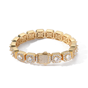 Nuoya 10Mm Chuỗi Iced out Baguette Kim Cương Bạc Mạ Hip Hop Cụm Tennis Chuỗi Vòng Đeo Tay Cho Phụ Nữ Sang Trọng Đồ Trang Sức Thời Trang - Product Image 4