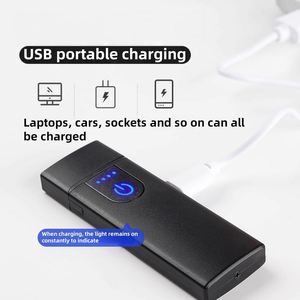Portable Small USB Rechargeable Plastic Windproof Durable Minimalist Design Electronic Torch <b>Lighter</b> 1300 Flame Cigarette - Product Image 2