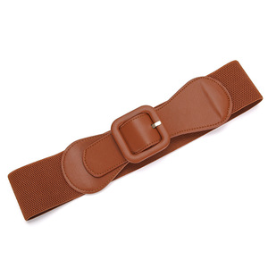 Ceintures à boucle en alliage épais Vintage pour femmes <span class=keywords><strong>ceinture</strong></span> en cuir extensible Cinch large <span class=keywords><strong>ceinture</strong></span> élastique pour la décoration de robe de dames - Product Image 4
