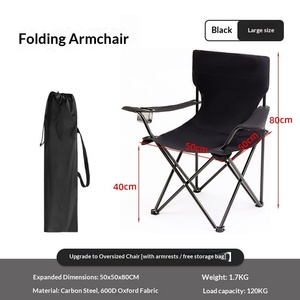Outdoor Carbon Steel Folding <b>Chair</b> Armchair Foldable <b>Beach</b> & Camping Fishing Picnic <b>Chair</b> <b>Portable</b> Leisure Equipment - Product Image 4