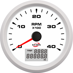 Blanc 85mm 4K <span class=keywords><strong>Rev</strong></span> Compteur Jauge 12v Pulse Engine RPM Meter Marine pour Auto Meter pour Tachymètre Mesure - Product Image 1