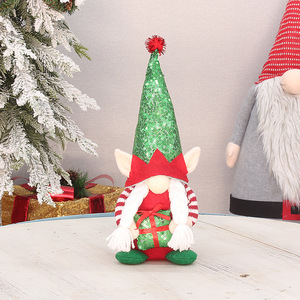 Figurine d'elfe de Noël avec chapeau à paillettes, décoration de gnome, ornement de salon, style scandinave réutilisable - Product Image 3