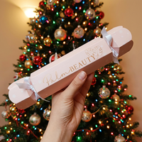 Boîte cadeau en papier personnalisée de luxe sur le thème de Noël 2026, en forme de bonbon ou de craquelin, vide, rose, pour craquelins de Noël DIY
