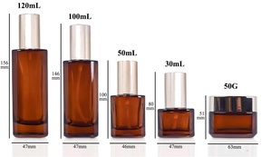 Chic Amber Glass vuoto quadrato imballaggio personalizzato all'ingrosso lozione pompa spruzzatore bottiglia 30ml 50ml 100ml 120ml per <span class=keywords><strong>essenza</strong></span> di siero di lusso - Product Image 6
