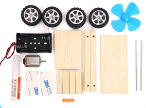 Coche de montaje DIY alimentado por aire, vehículos de juguete de madera, hélice de accionamiento de Motor eléctrico, juguetes educativos de ingeniería científica - Product Image 5