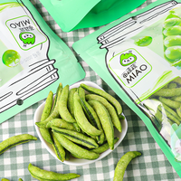 Harga pabrik grosir tas 80g chip bit kering kriwil kacang manis makanan ringan sayuran VF manis kacang renyah