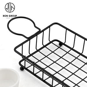 Per friggere cestini per pane Chipschicken vendita in fabbrica filo metallico cestino a forma di barca <span class=keywords><strong>nero</strong></span> con un portabicchieri per salsa per cucina - Product Image 6