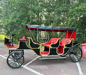 Customized Wedding Royal Horse Drawn Carriage Wagon Sightseeing Steel Frame 400KG Max Payload for Sale - Product Image 5
