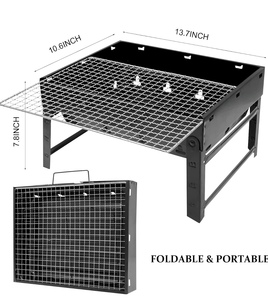 Lò nướng BBQ di động ngoài trời bằng thép không gỉ, gấp gọn dễ sử dụng, thích hợp cho cắm trại, dã ngoại, sử dụng than để tạo hương vị đích thực - Product Image 2