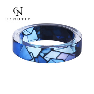 Nouveau design de bague pour femmes bague <span class=keywords><strong>transparente</strong></span> en résine époxy avec feuille d'or bijoux cadeau pour femmes et hommes bague pour gros doigt - Product Image 6