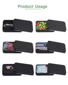 Mini lata de metal portátil con tapa abatible rectangular para aperitivos, dulces o <span class=keywords><strong>b</strong></span>álsamo, paquete de 20 cigarrillos transfronterizos, caja de metal vacía - Product Image 4