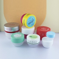 Bocaux en plastique PP en forme de bol 150ml/200ml/300ml/500ml, pots cosmétiques vides colorés avec couvercles à vis pour soins de la peau, lotions et gommages corporels