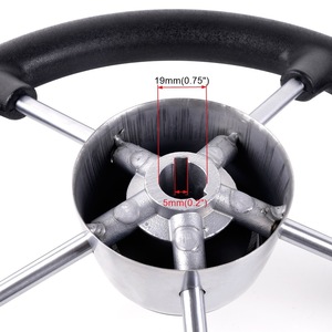 Stainless Steel <b>Yacht</b> Steering Wheel 13.5 Inch Black Polyurethane Foam Marine Boat Control STW068 - Product Image 1