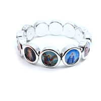 Bracelet imprimé avec Icon catholique de jésus Christ, personnalisé, 1 pièce, extensible, bijoux religieux