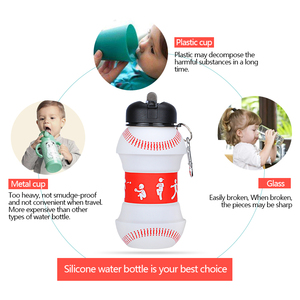 Botella <span class=keywords><strong>de</strong></span> agua <span class=keywords><strong>de</strong></span> silicona para deportes al aire libre, libre <span class=keywords><strong>de</strong></span> BPA, para niños, botella <span class=keywords><strong>de</strong></span> agua plegable para la escuela - Product Image 6
