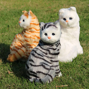 Juguete de peluche de gato con cabeza inclinable realista con voz-Accesorio de película realista, compañero de Mascota, decoración del hogar (Blanco/Negro/gris/jengibre) - Product Image 2