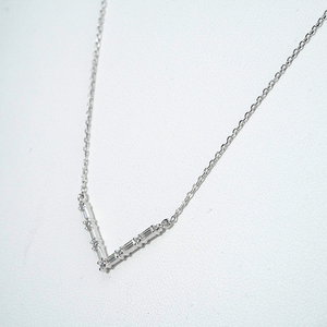 Moissanite Pendant Necklace 925 Silver Rhodium Plated Baguette Cut Geometric Minimalist Design Cable <b>Chain</b> Everyday Wear Unisex - Product Image 5
