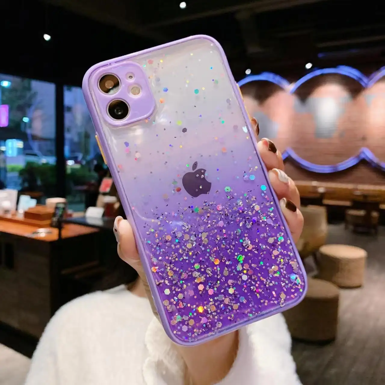Nuovo design brillante polvere glitter Bling custodia morbida in TPU per iphone 13 accessori per telefoni con cover mobile