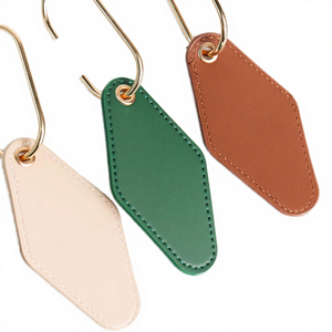 Retro Irregular Shape PU Leather <strong>Car</strong> <strong>Key</strong> <strong>Chains</strong> Portable <strong>Key</strong> Tag Durable Bag Pendant Charm High Quality Gifts - Product Image 4