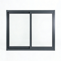 Fenêtre coulissante moderne en aluminium et verre, résistante aux vents forts, imperméable, anti-pluie, anti-UV et isolante thermiquement