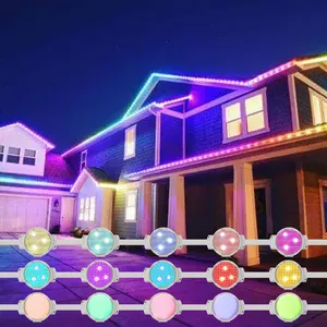 LED impermeabile pixel punto illuminazione, smart RGB, vacanza, luci di Natale, decorazione esterna, DC 12V, 5050 SMD