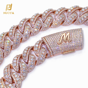 Nuoya 22Mm Đầy Đủ Iced out Kim Cương Cuba Liên Kết Chuỗi Rose <span class=keywords><strong>Gold</strong></span> Plated Lấp Lánh Zircon Chuỗi Chunky Vòng Cổ Của Phụ Nữ Hiphop Đồ Trang Sức - Product Image 2
