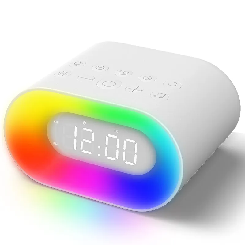 White Noise Sound Machine Portable Sleep Sleeping 4 In 1 Sound Machine Night Light Wake Up Light Alarm Clock Sleep Sounds