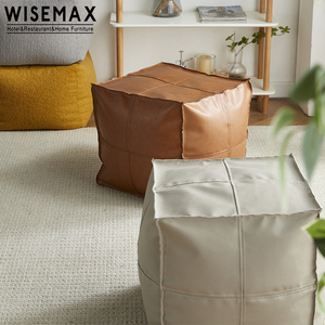 WISEMAX-muebles de estilo <span class=keywords><strong>nórdico</strong></span> para el hogar, taburete otomano de cuero con <span class=keywords><strong>relleno</strong></span> cuadrado de polipropileno, gran oferta - Product Image 5