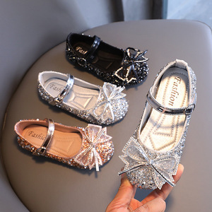 Chaussures de princesse à semelle souple pour filles de 4 à 16 ans, chaussures de princesse pour spectacle, chaussures de princesse pour mariage, chaussures de princesse à nœud papillon pour filles - Product Image 2
