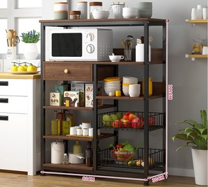 Étagère <span class=keywords><strong>de</strong></span> cuisine, organisateur, support pour <span class=keywords><strong>four</strong></span> à micro-ondes, armoire <span class=keywords><strong>de</strong></span> rangement en bois pour ustensiles <span class=keywords><strong>de</strong></span> cuisine - Product Image 2