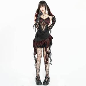 Top sin Tirantes Estilo Duquesa, Falda Irregular para Mujer, Disfraz de Bruja para Halloween, Disfraz Sexy de Chica Malvada - Product Image 3