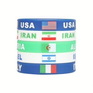 Bracelet inspiré du drapeau de la Palestine libre - Bracelets en silicone imperméables pour hommes et femmes |   Soutenez Gaza avec des articles élastiques - Product Image 1