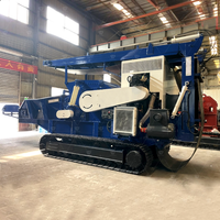 Grande machine mobile diesel intégrée, broyeur à marteaux à tambour pour bois, déchiqueteuse multifonctionnelle à alimentation forcée, concasseur complet