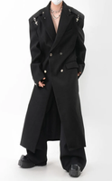 Vente en gros Long manteau en laine de cachemire véritable personnalisé pour hommes simple face en laine véritable sur un côté vêtements pardessus double boutonnage