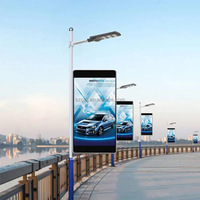 Panneaux d'affichage numériques verticaux pour éclairage public extérieur P4, étanches IP65, écran LED monté sur poteau, affichage vidéo HD