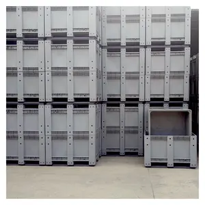 Heavy Duty Stackable Storage Plastic Pallet Boxes With Wheel Plastic Pallet Box
