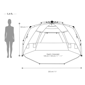 Carpa de Playa Plegable Portátil Ultraligera E-RIKE con Protección Solar UPF50+, Estructura de Fibra de Vidrio, Apertura Automática - Product Image 2
