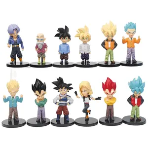 Kartun Anime Terbaru 12 Tokoh Dalam Satu Versi Q Pakaian Trendi Pvc Figur Aksi DBZ untuk Dekorasi