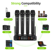 Microphone de karaoké professionnel RAYHAYES R-07 UHF, système de microphone sans fil 4 canaux pour fête