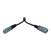 Cable Adaptador OTG 2 en 1 Tipo-C Macho a USB-C Hembra con Cubierta de Nailon, Carga Rápida y Transferencia de Datos, Adaptador de 3.5mm